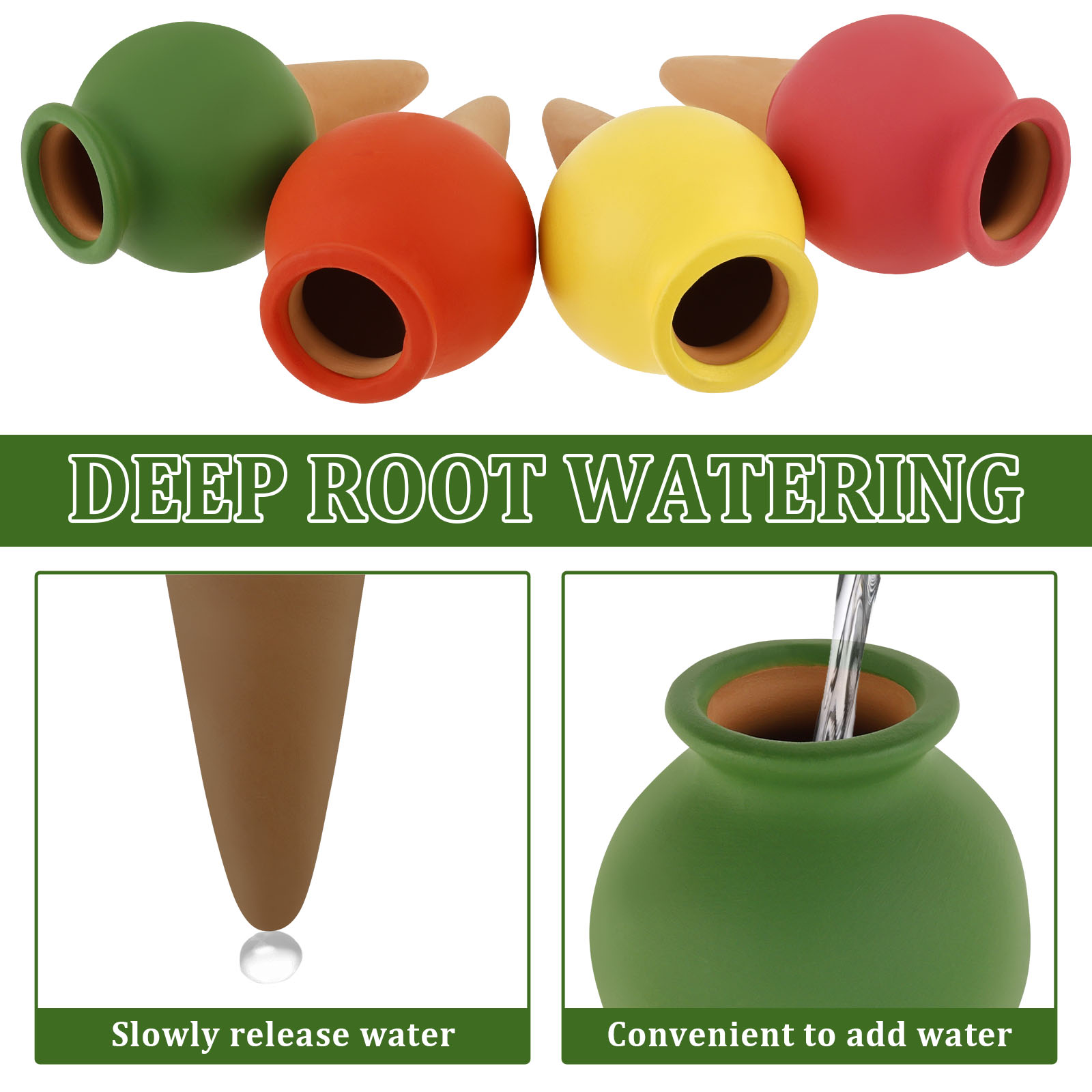 8Pcs Terracotta Self Watering  - Self Watering Insert recension och pris